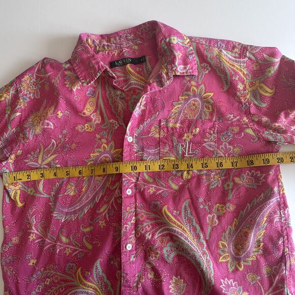 Lauren Ralph Lauren Paisley Pajama Set Womens Medium Pink Colorful 2-Piece PJs - Picture 8 of 10